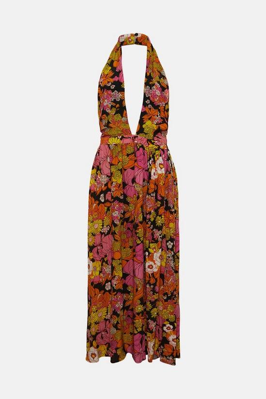 Oasis Colourful Floral Side Split Halter Maxi Dress 4