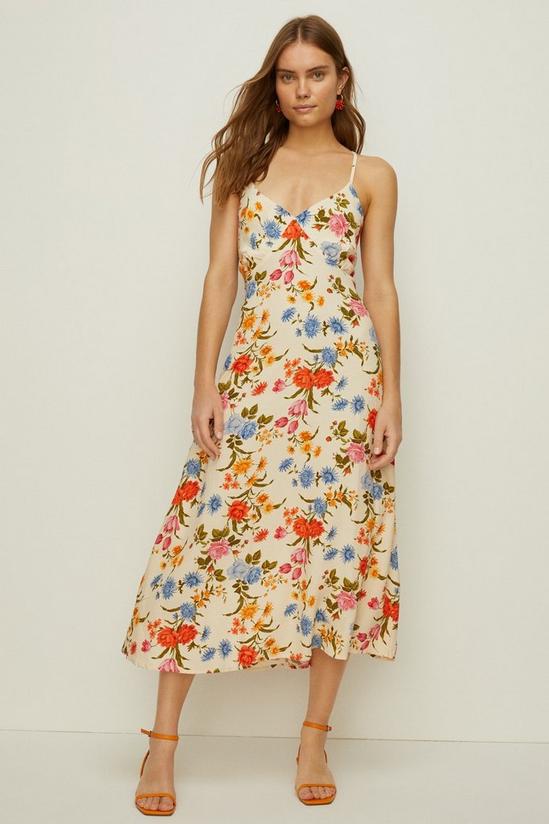Oasis Stem Floral Strappy Midi Dress 1