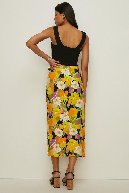 Oasis Petite Graphic Floral Tie Wrap Midi Skirt 3