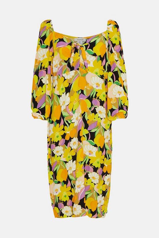 Oasis Plus Size Graphic Floral Tie Front Midi Dress 4