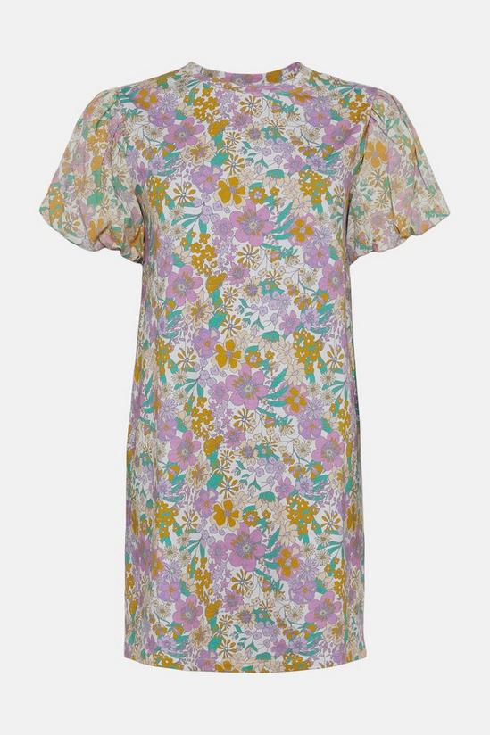 Oasis Petite Floral Woven Puff Sleeve Mini Dress 4