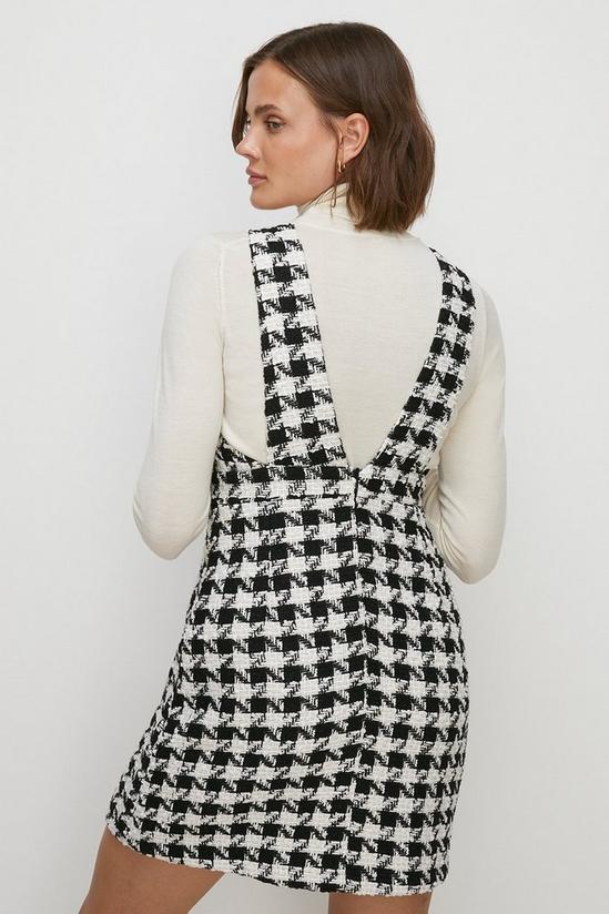 Oasis Houndstooth Check Pinafore Mini Dress 3