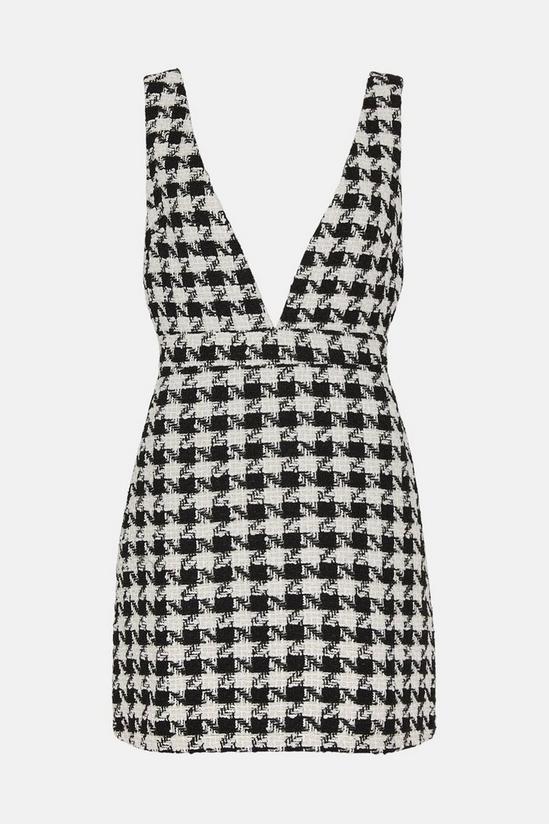 Oasis Houndstooth Check Pinafore Mini Dress 4