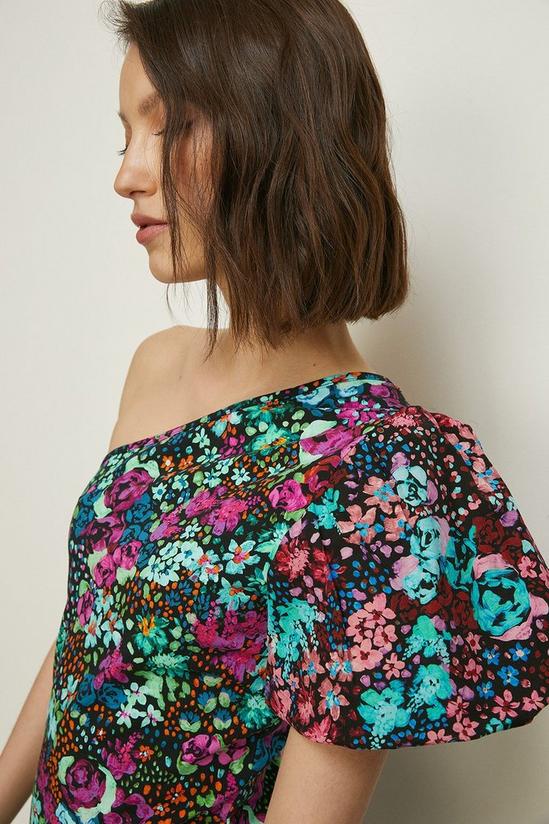 Oasis Floral Print Woven One Shoulder Mini Dress 2
