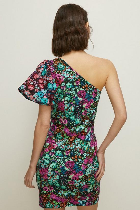Oasis Floral Print Woven One Shoulder Mini Dress 3