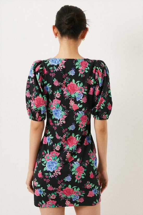 Oasis Floral Print Puff Sleeve Mini Dress 3