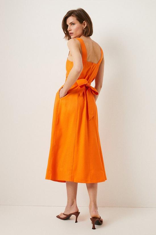 Oasis Linen Look Wrap Over Midi Dress 3