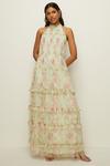 Oasis Floral Halter Neck Tiered Mesh Maxi Dress thumbnail 2