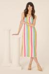 Oasis Rainbow Stripe Sequin Slip Midi Dress thumbnail 2