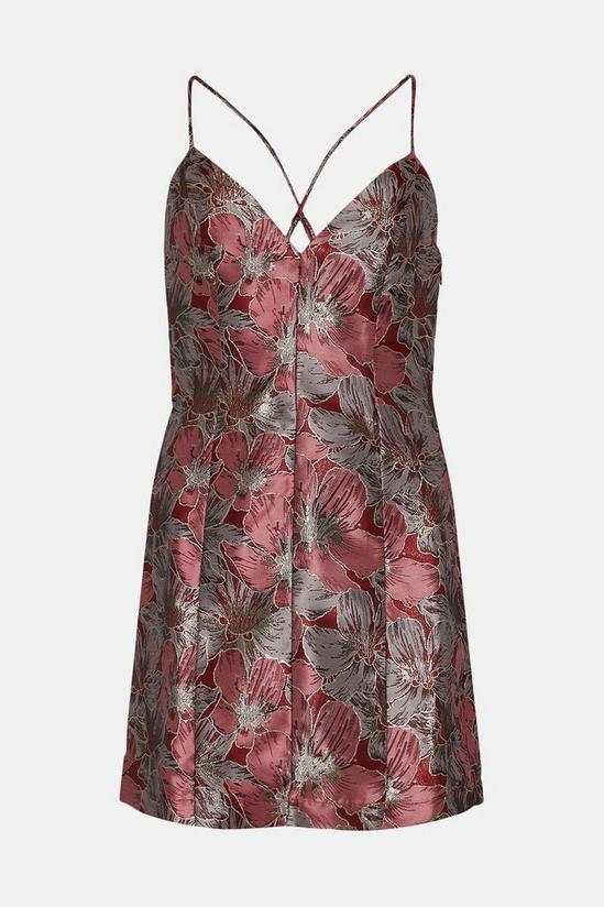Oasis Strappy Large Floral Jacquard Mini Dress 4