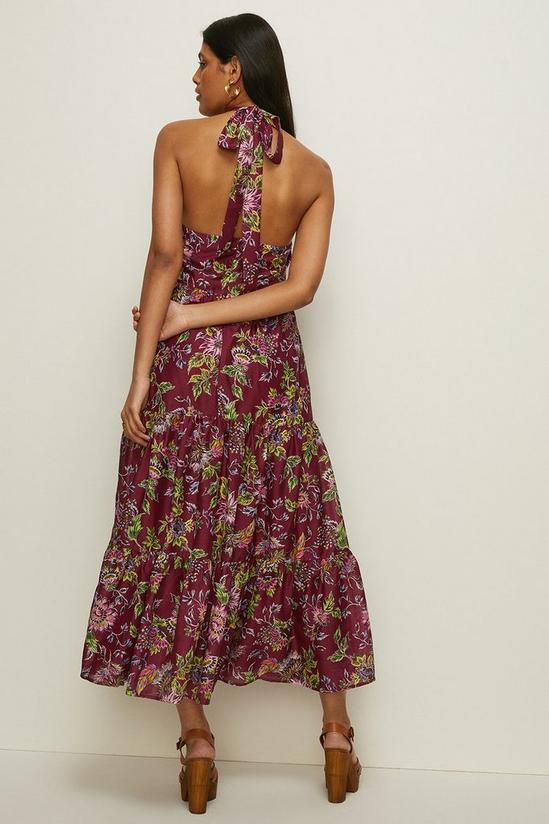 Oasis Petite Floral Printed Halter Midi Dress 3