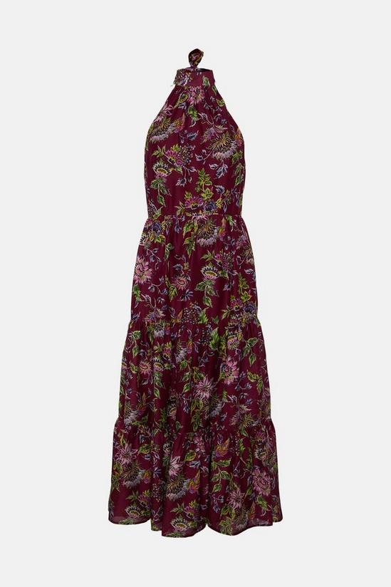 Oasis Petite Floral Printed Halter Midi Dress 4