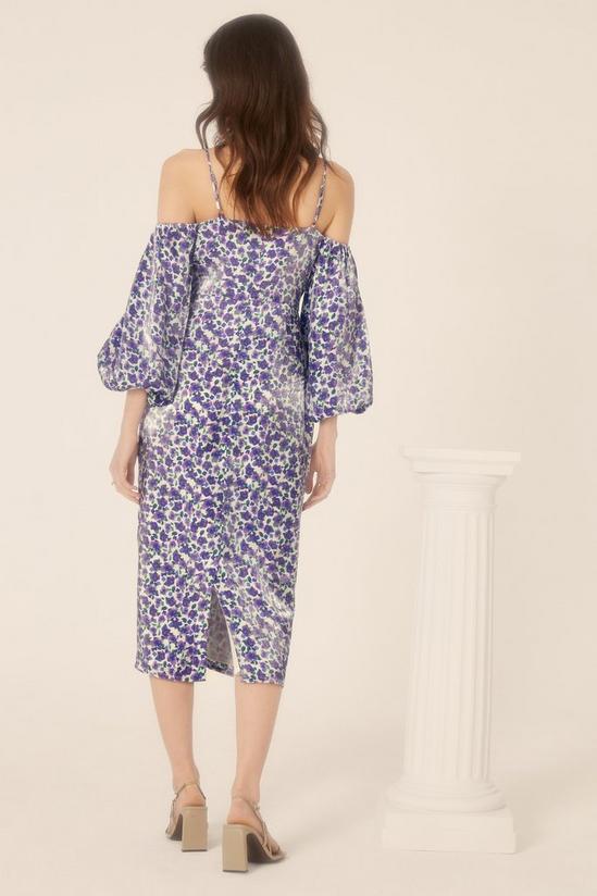 Oasis Shimmer Ditsy Printed Bardot Midi Dress 3