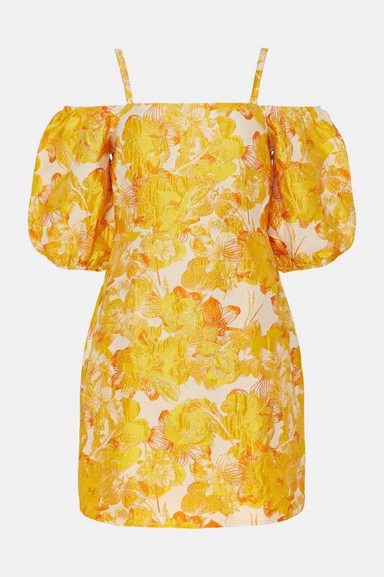 Oasis Floral Jacquard Bardot Strap Aline Dress 4