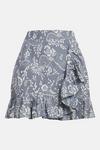 Oasis Printed Ruffle Wrap Mini Skirt thumbnail 4