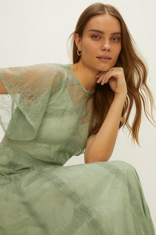 Oasis Petite Premium Delicate Lace Maxi Bridesmaids Dress 1