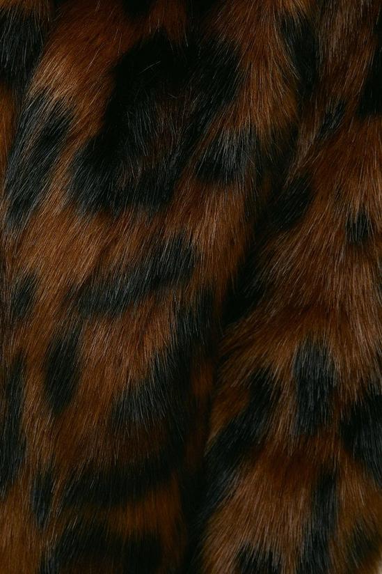 Oasis Animal Faux Fur Short Collared Coat 5