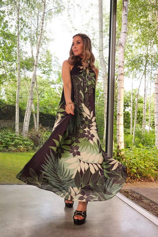 Oasis Rachel Stevens Halterneck Leaf Print Dress 1