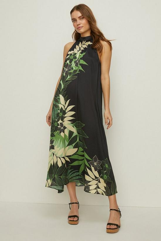 Oasis Rachel Stevens Halterneck Leaf Print Dress 3