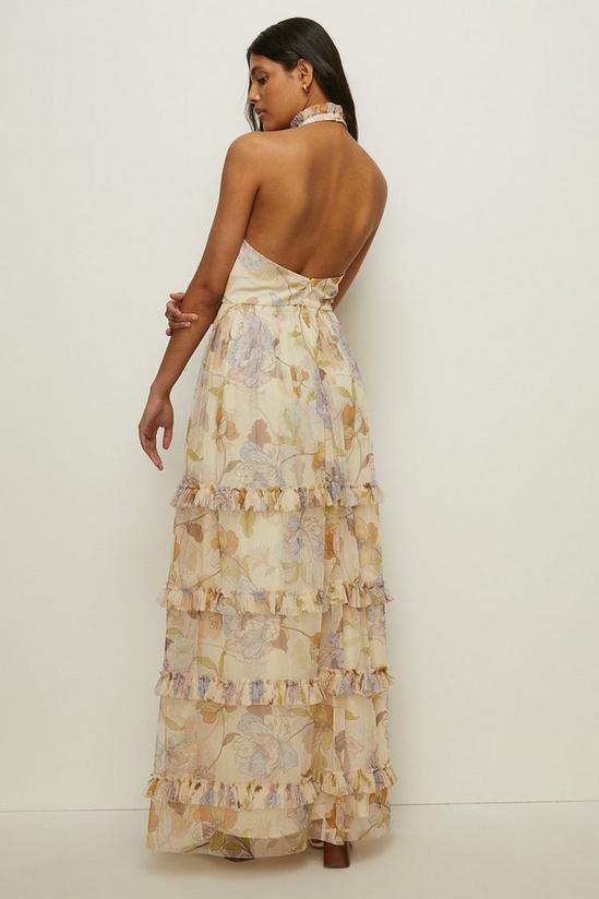 Oasis Pastel Floral Halter Tiered Maxi Dress 3