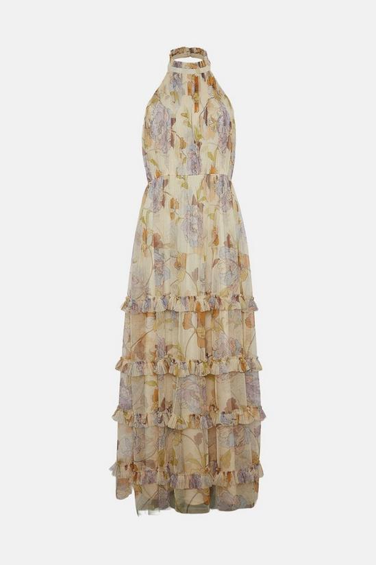 Oasis Pastel Floral Halter Tiered Maxi Dress 4