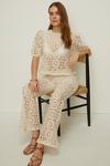 Oasis Rachel Stevens Embroidered Lace Flare Trouser thumbnail 1