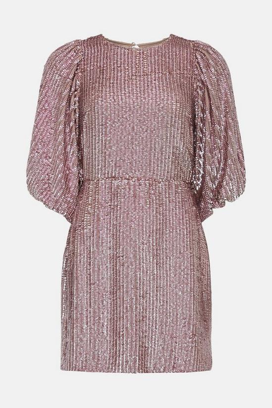 Oasis Premium Sequin Puff Sleeve Aline Dress 4