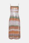 Oasis Sequin Blurred Stripe Strappy Midi Dress thumbnail 4
