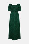 Oasis Crinkle Printed Shirred Bardot Midi Dress thumbnail 4
