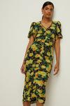 Oasis Floral Print Mesh V Neck Trim Detail Midi Dress thumbnail 1