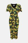 Oasis Floral Print Mesh V Neck Trim Detail Midi Dress thumbnail 4
