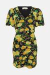 Oasis Floral Print Mesh V Neck Trim Detail Mini Dress thumbnail 4