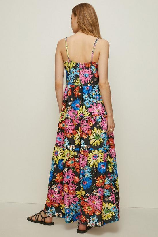 Oasis Floral Print Button Front Tiered Maxi Dress 3
