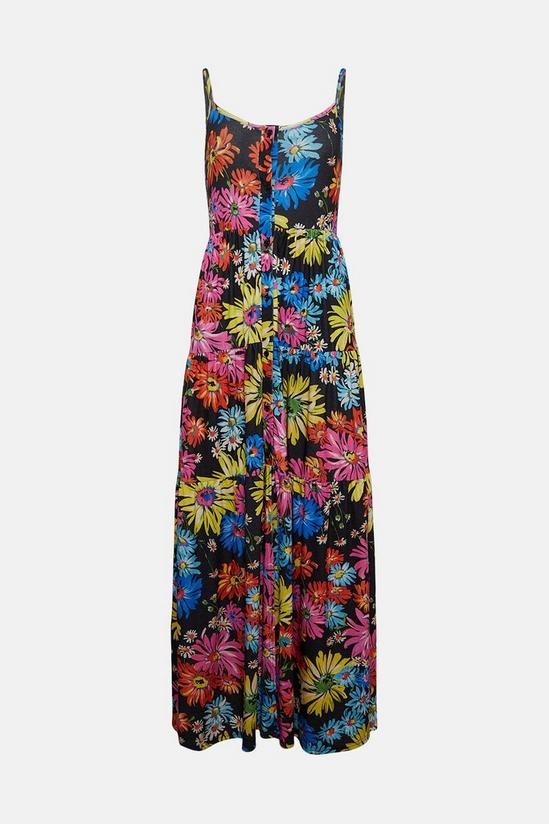 Oasis Floral Print Button Front Tiered Maxi Dress 4