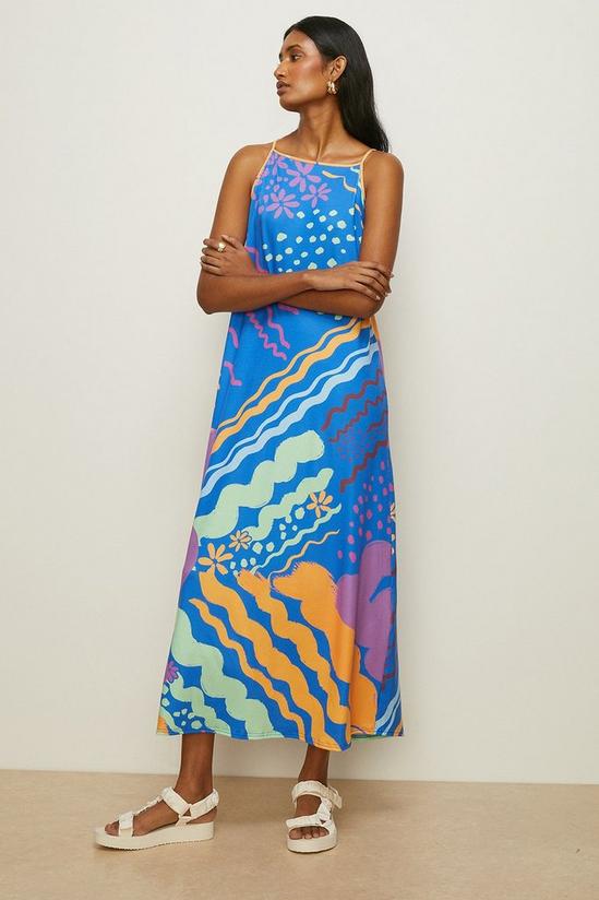 Oasis Abstract Print Trapeze Maxi Dress 2