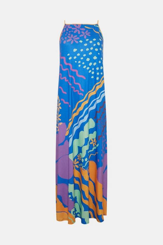 Oasis Abstract Print Trapeze Maxi Dress 4