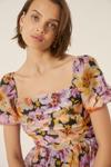 Oasis Petite Floral Organza Ruched Mini Dress thumbnail 2