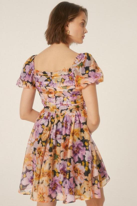 Oasis Floribunda Floral Organza Ruched Mini Dress 3