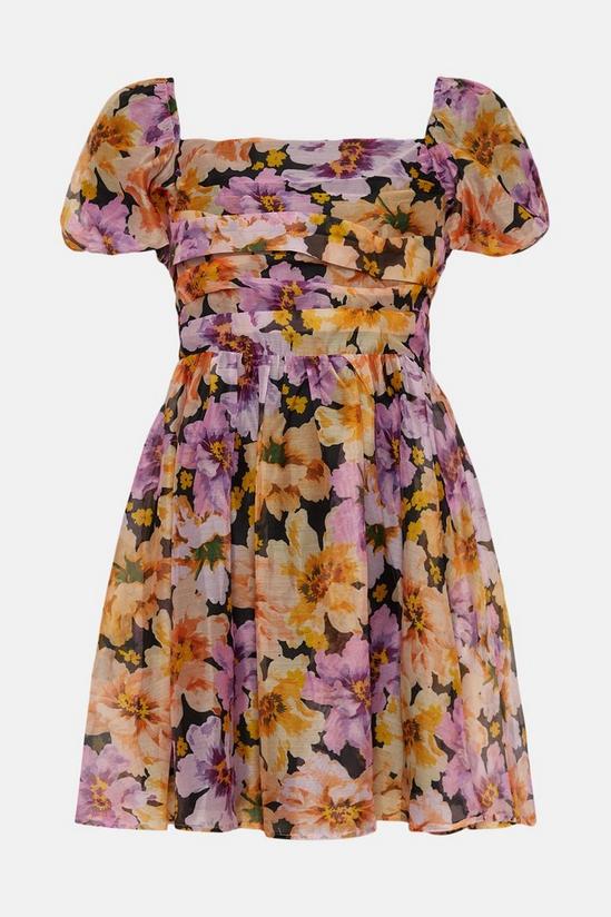 Oasis Floribunda Floral Organza Ruched Mini Dress 4