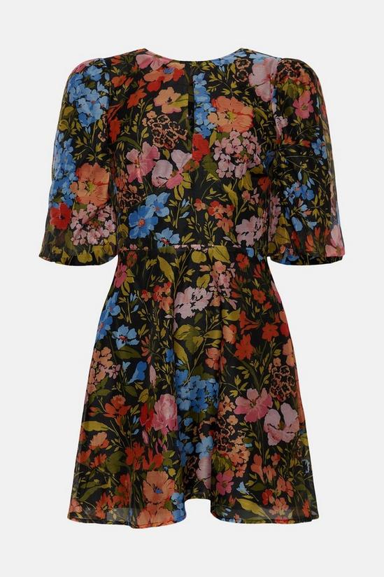 Oasis Floral Keyhole Organza Mini Dress 4