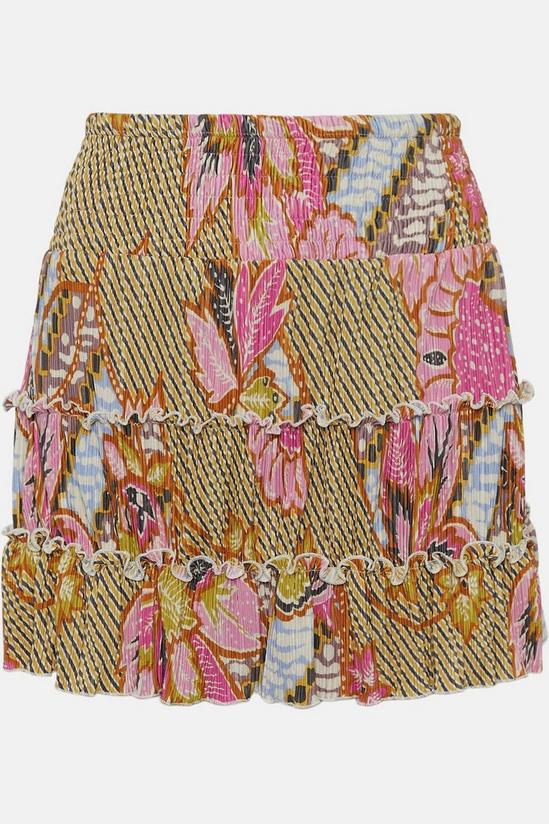 Oasis Petite Floral Print Plisse Mini Skirt 4
