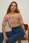 Oasis Floral Print Plisse Puff Sleeve Top thumbnail 2