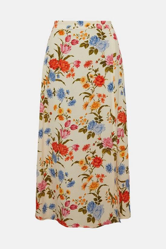 Oasis Petite Stem Floral Split Midi Skirt 4