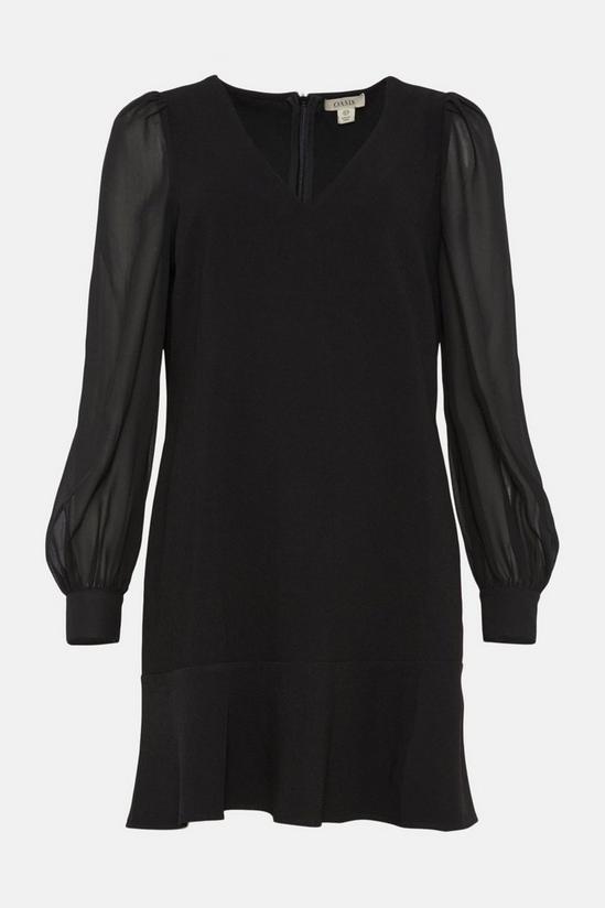 Oasis Crepe V-Neck Woven Sleeve Mini Dress 4