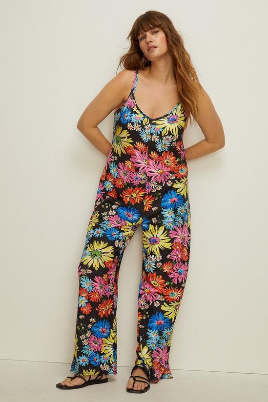 Oasis Plus Size Floral Print Double Strap Jumpsuit 2