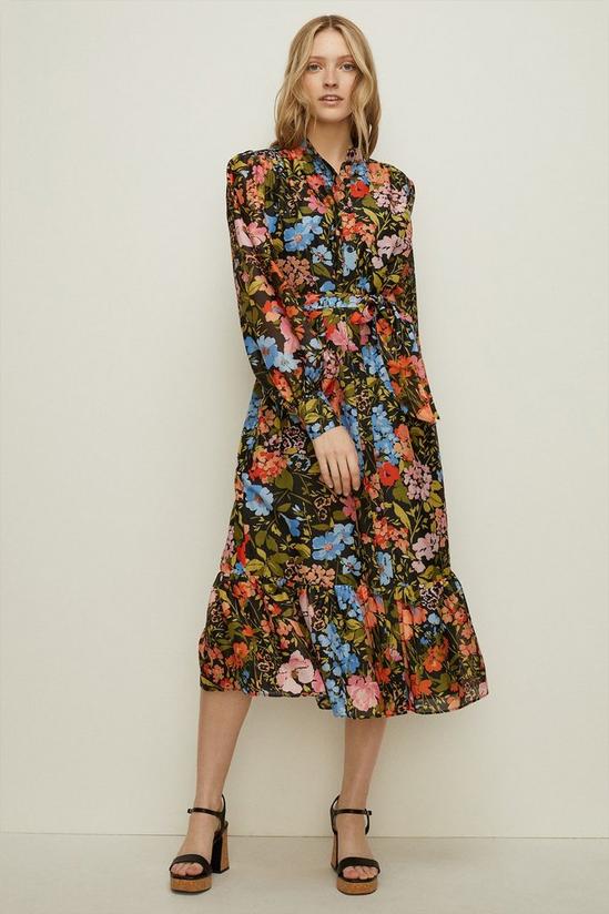 Oasis Petite Floral Organza Midi Shirt Dress 2