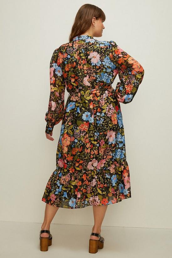 Oasis Plus Size Floral Organza Midi Shirt Dress 3