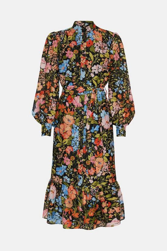Oasis Floral Organza Midi Shirt Dress 4