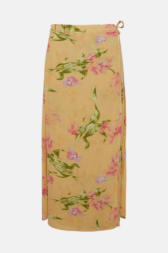 Oasis Tie Detail Floral Wrap Midi Skirt 4