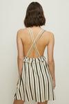 Oasis Textured Stripe V Neck Strappy Mini Dress thumbnail 3